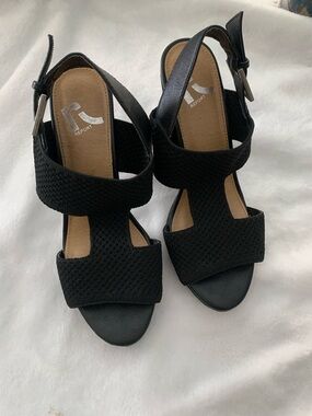 Report Black Knit Slingback Heels